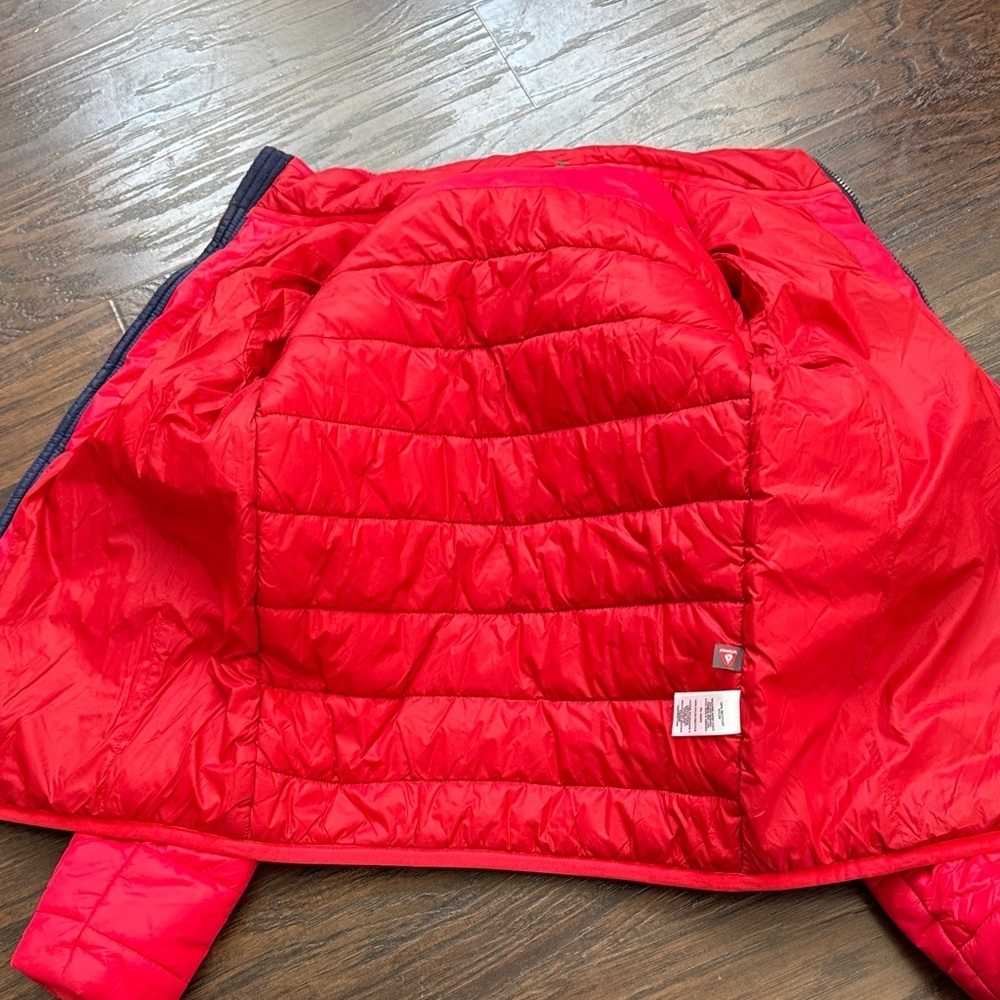 Vineyard Vines Kids Bright Red Puffer Jacket with Blue Accents - Picture 9 of 9